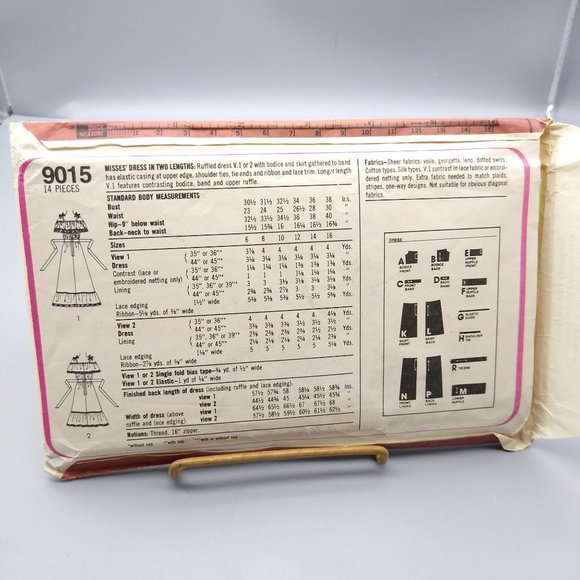 UNCUT Vintage Sewing PATTERN Simplicity 9015, Jessica McClintock Gunne Sax Misse - Picture 2 of 2